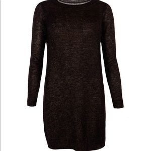 All Saints oversized black metallic stitching mohair blend Tear Dress